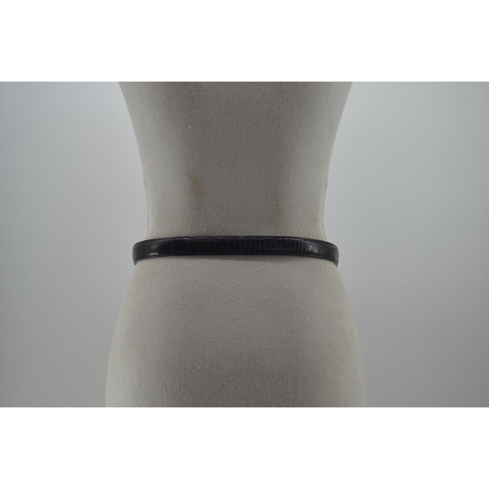 Brighton Croc Women Size 30 Belt Medium Embossed #40253 Black Leather Silver - Picture 8 of 10